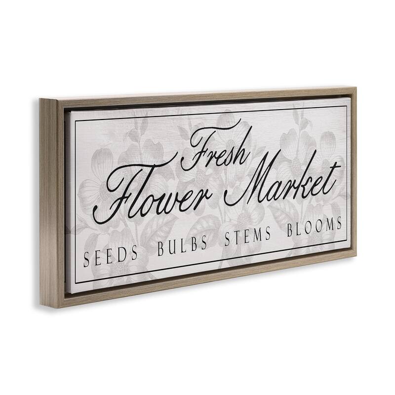 Stupell Vintage Fresh Flower Market Framed Floater Canvas Wall Art Design By Lil' Rue
