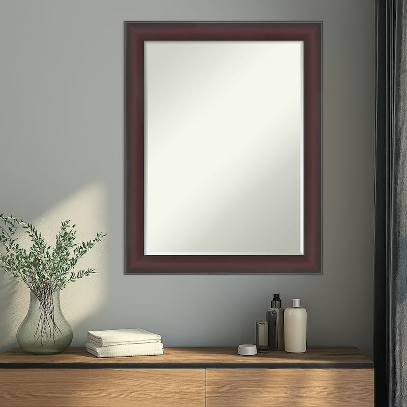 Grand Narrow Half-Inch-Bevel Framed Wall Mirror