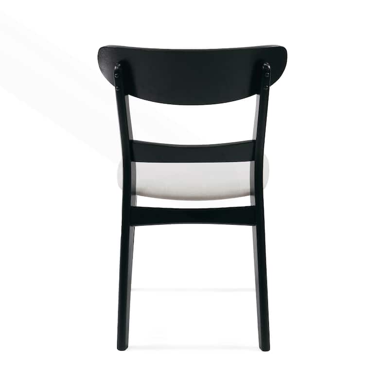 Stylish Set of Two Mid-Century Dining Chairs with Upholstery and Sturdy Legs