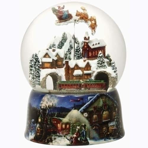 Roman 37753 Glitterdomes Snow Globe 150mm Musical with Santa in Sleigh 8 Inch Roman 37753 Glitterdomes Snow Globe 150mm Musical with Santa in Sleigh 8 Inch