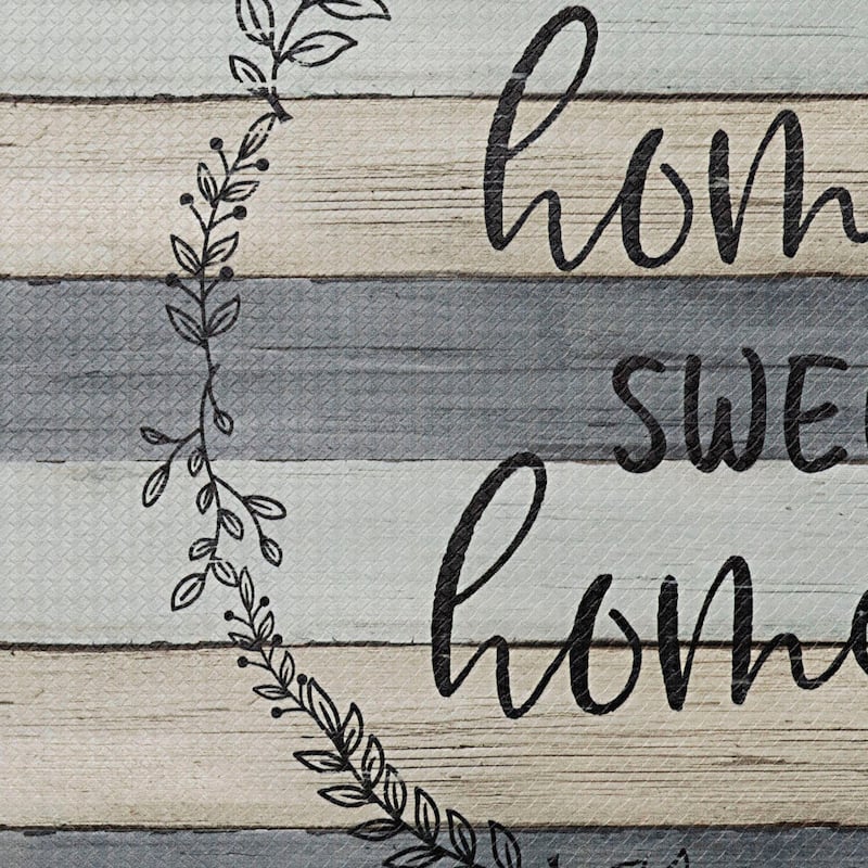 SoHome Cozy Living Home Sweet Home Modern Farmhouse Anti-Fatigue Kitchen Mat, Grey/Beige