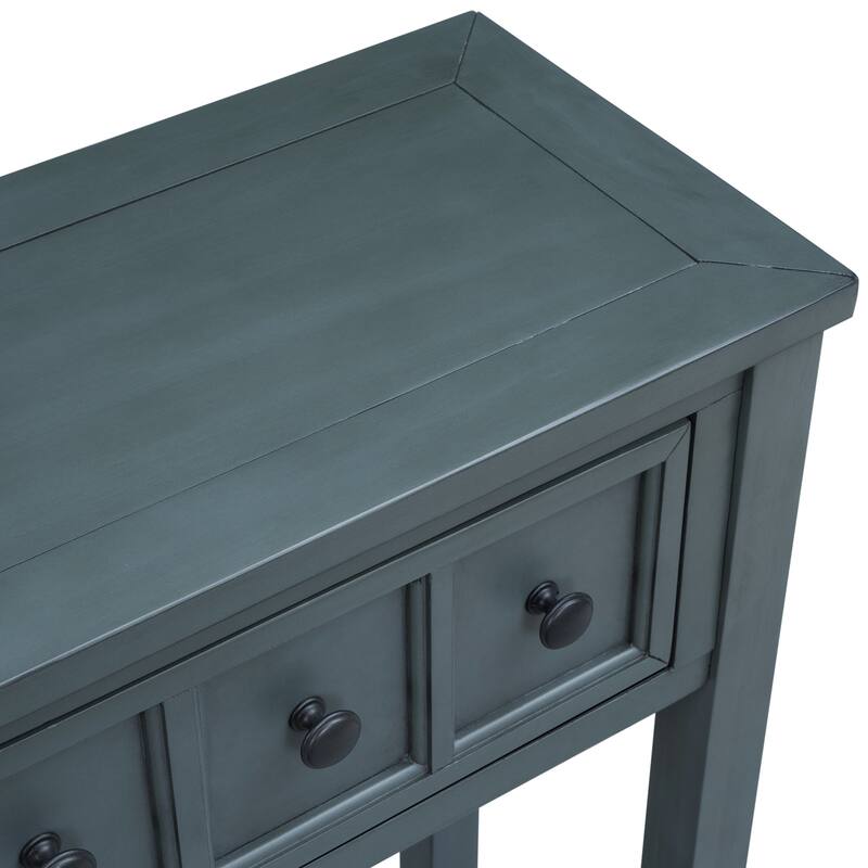 60" Long Sofa Table with two Different Size Drawers