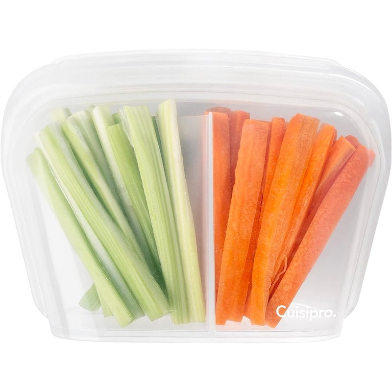 Cuisipro Silicone Stand Up Reusable Bag with Divider 44 oz