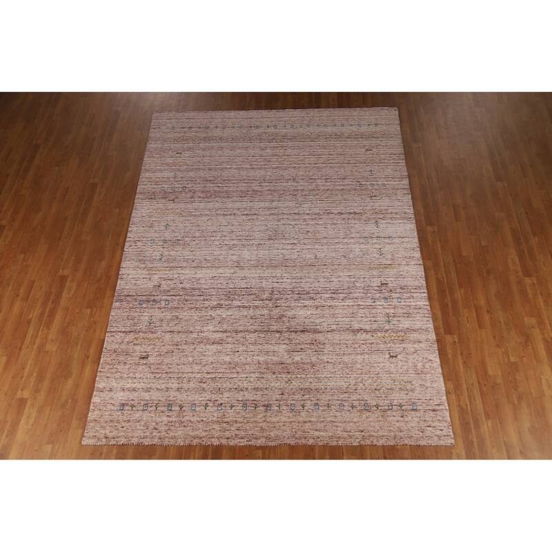 Hand Knotted Oriental 100% Wool Carpet Tribal Animal Pictorial Multi-Colored Gabbeh Area Rug - 10' 9'' X 7' 9''