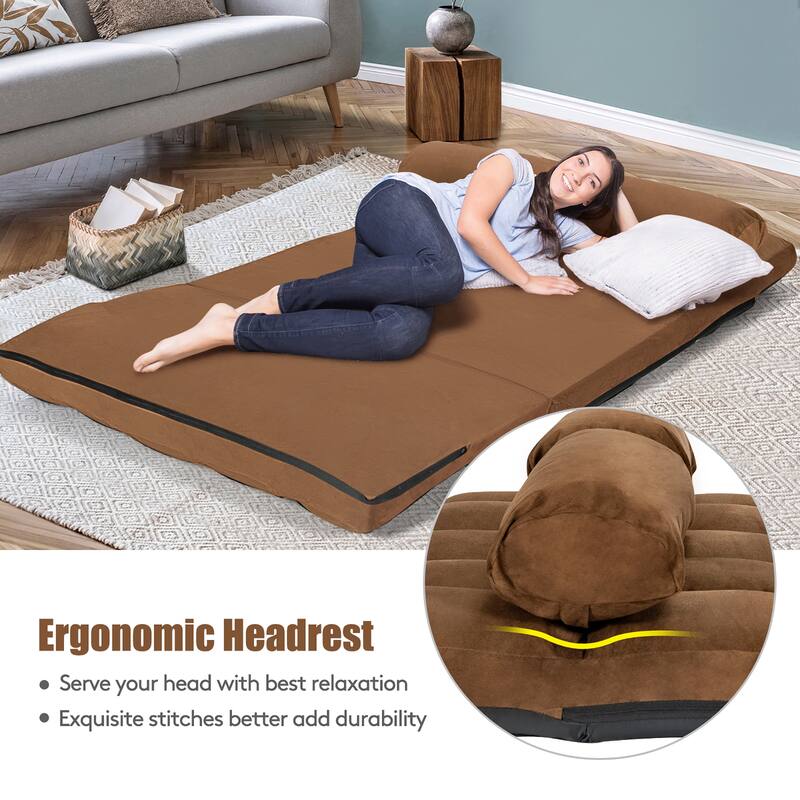 Costway Foldable Floor Sofa Bed 6-Position Adjustable Lounge Couch