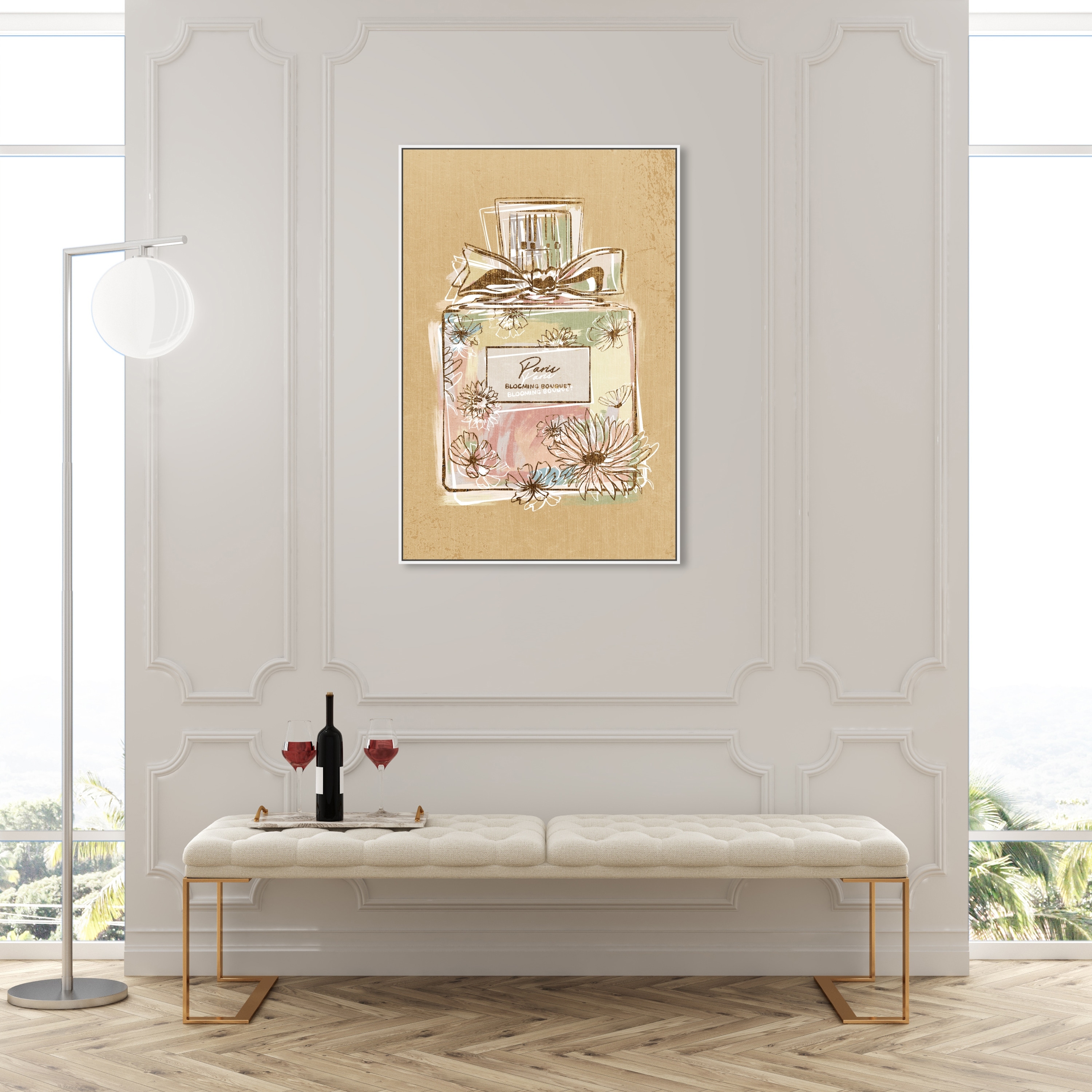 Oliver Gal 'Floral Perfume Bloom' Glam Gold Wall Art Canvas Print