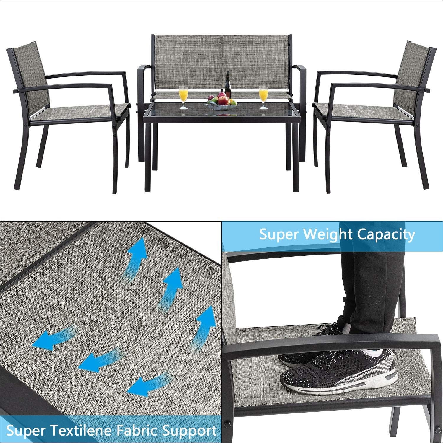 Homall 4 piece Outdoor Patio Furniture Set eBay