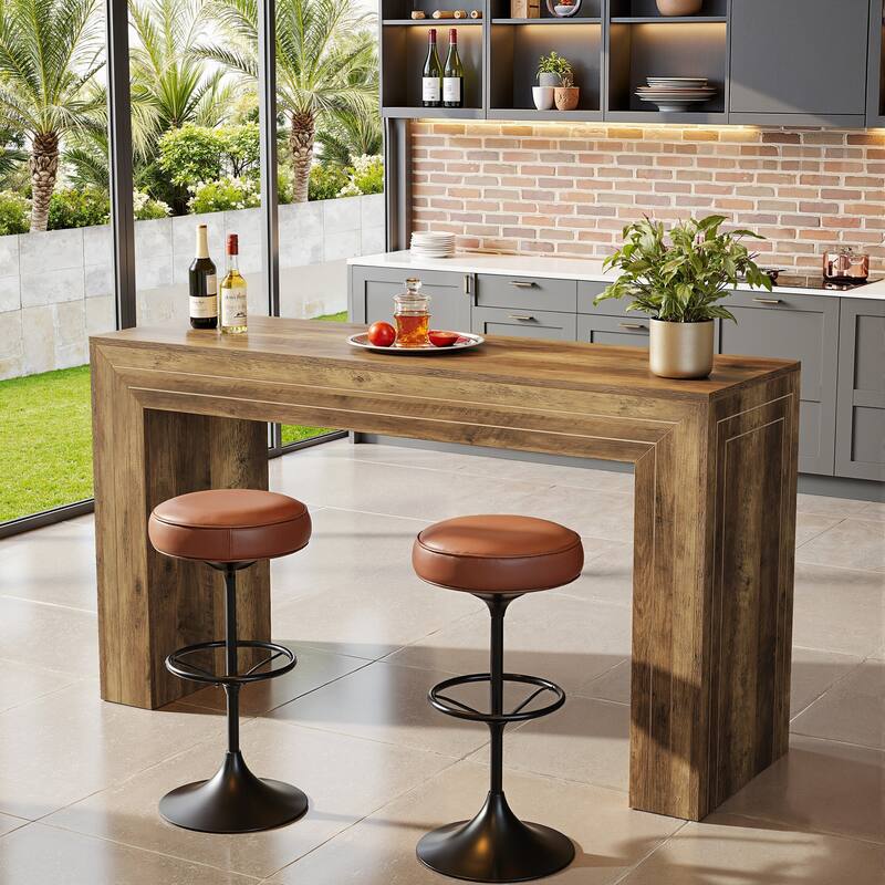 63-Inch Counter Height Bar Table, Home Bar Height Pub Table