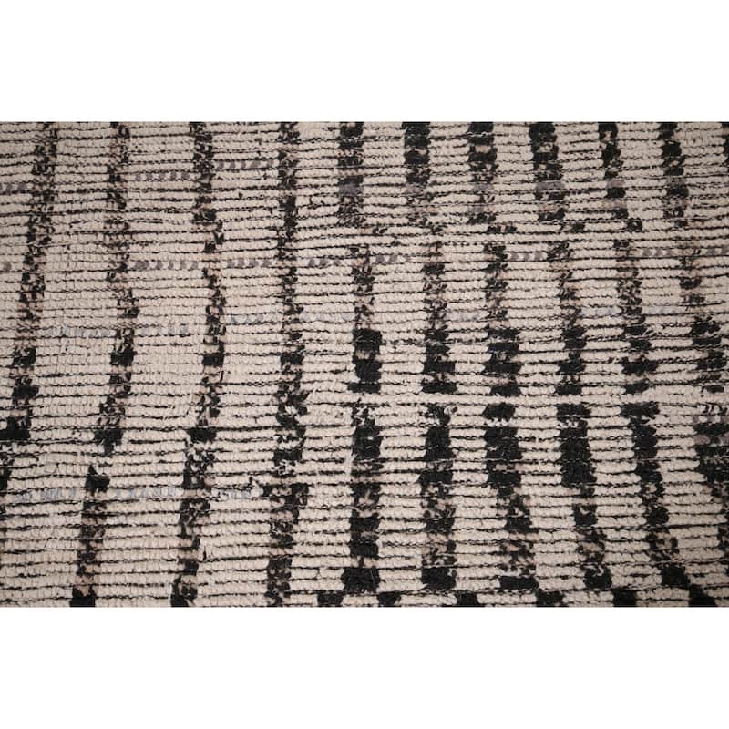 Earth Tone Moroccan Large Area Rug Handmade Oriental Wool Carpet - 9'9" x 15'2"