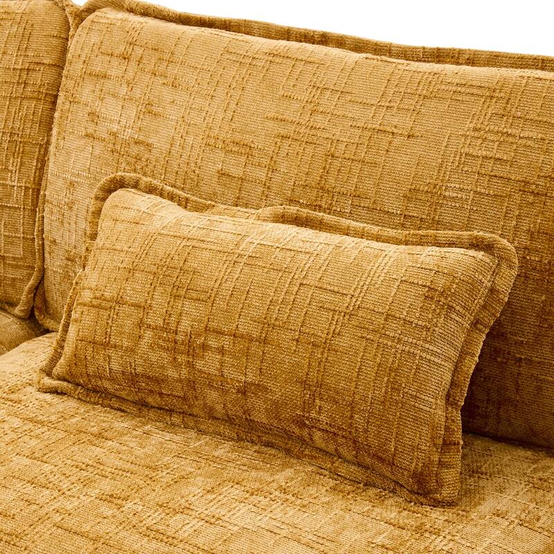 Modern Chenille Chaise Couch L-shaped Sectional Sofa with Storage Ottoman, Phone Holder, USB/Type-C Ports and Side Pockets