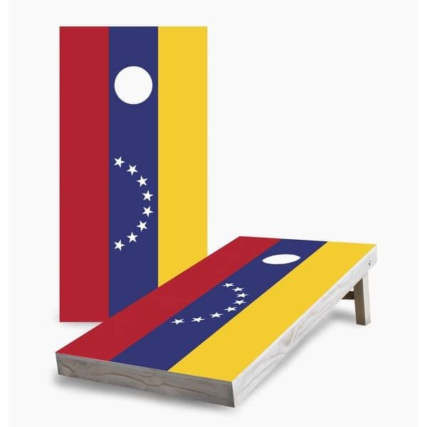 slide 2 of 7, Venezuelan Flag Cornhole Game (Choose Wraps or Boards) 2x4 Boards (24" x 48") - Include ALL Accessories