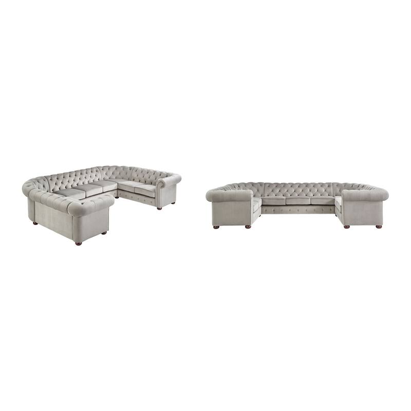 Gdansk 9-Seat U-Shaped Chesterfield Sectional Sofa