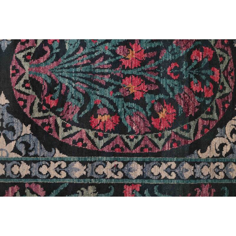 ECARPETGALLERY Hand-knotted Signature Collection Black Wool Rug - 8'1 x 9'11