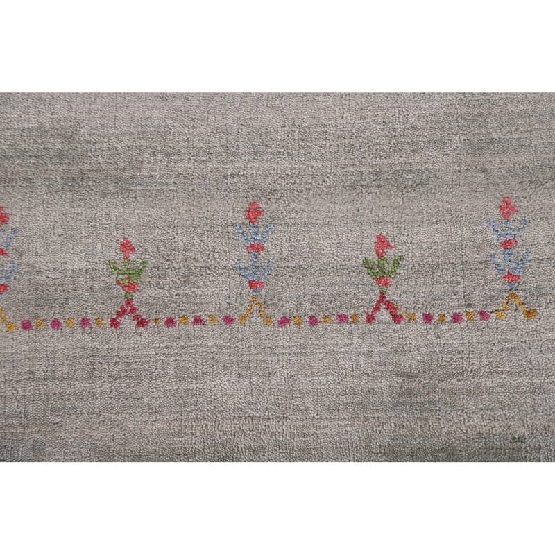 Gabbeh Area Rug Handmade Tribal / Striped Wool Carpet - 7'11"x 9'9"