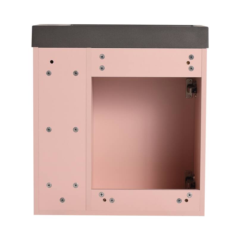 20" Floating Bathroom Vanity with Sink, Mini Wall Mounted Bathroom Vanity with Soft Close Door