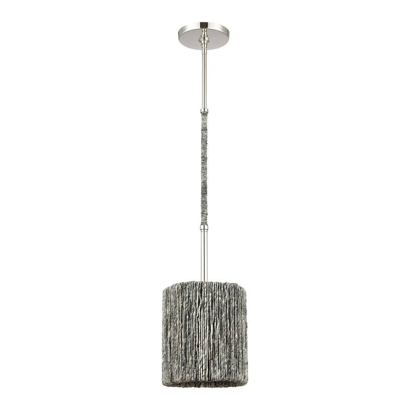 Elk Home Abaca Polished Nickel With Gray Shade 1 Light Pendant