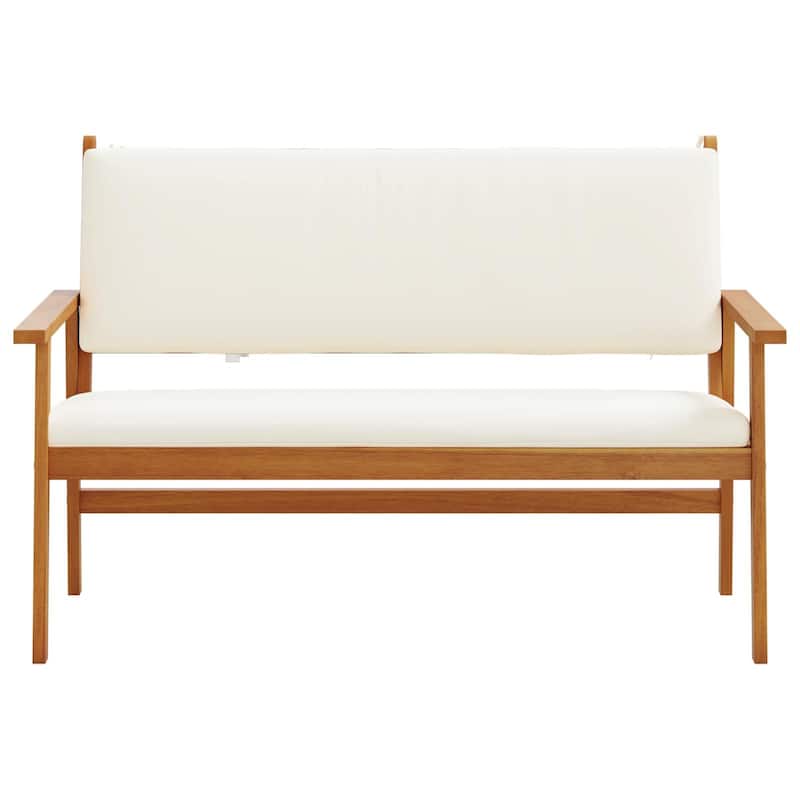 vidaXL Garden Bench with Cushions Solid Wood Acacia - 25.2 x 47.2 x 31.1