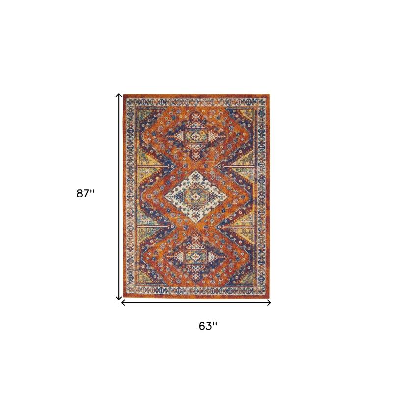 Juboc Power Loomed Geometric Modern Low Pile Area Rug By HomeRoots - 87' X '63' X '0.25