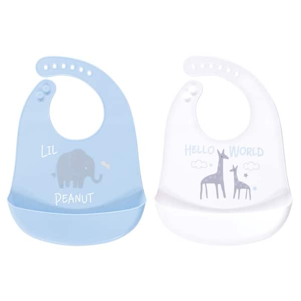 slide 1 of 1, Luvable Friends Baby Silicone Bibs 2pk, Little Peanut, One Size - Little Peanut - One Size One Size - Little Peanut