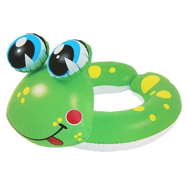 24" Green and Yellow Frog Children's Inflatable Swimming Pool Split Ring Inner Tube