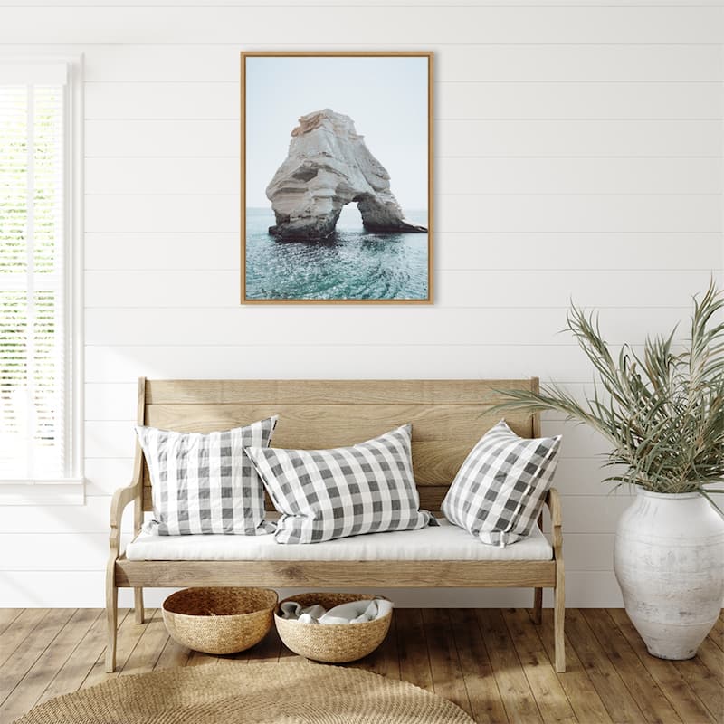 Rock of Solitude Milos by Bella Eve Framed Canvas Wall Art Print - Sylvie Natural