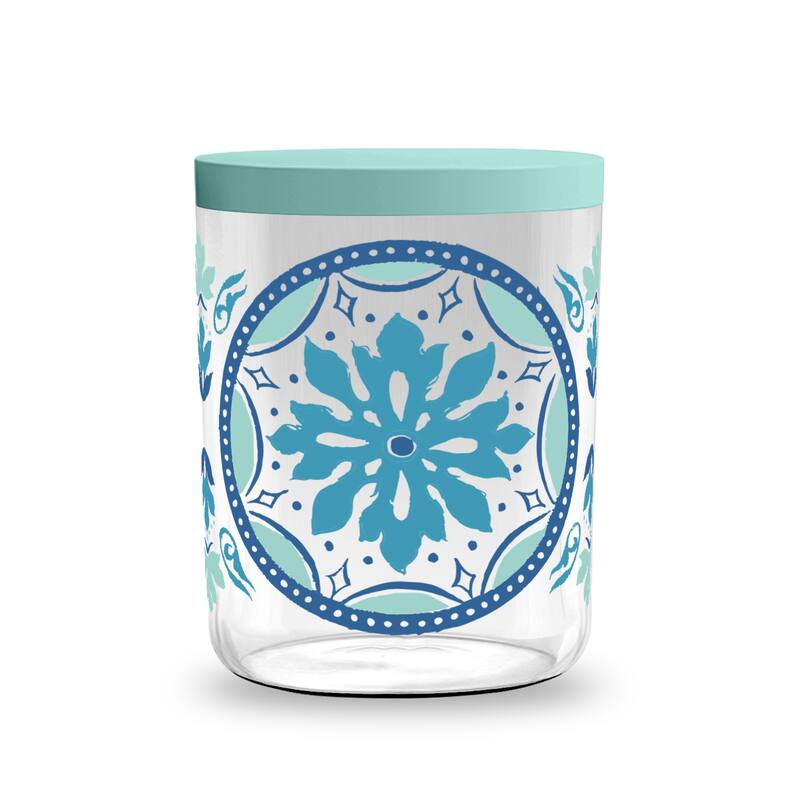Abode Homewares Gibraltar Acrylic Pet Treat Jar - 5.6"W x 5.6"D x 7.3"H - Teal - Set of 2 - Teal