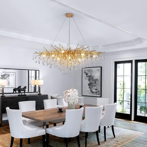 KAYLA Modern Indoor Crystal Chandelier for Dining Room Kitchen Island Ceiling Pendant Lighting Fixture On Sale Bed Bath Beyond 39886224