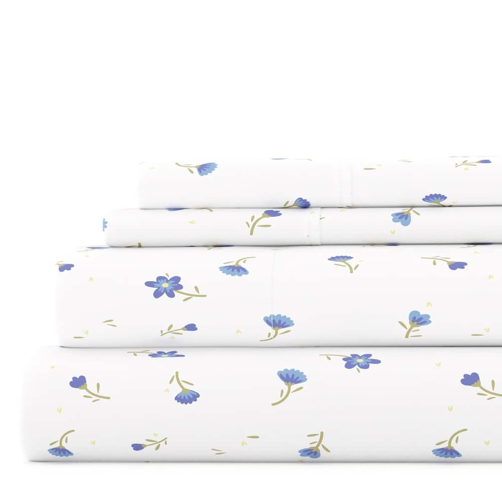 Becky Cameron Soft Floral Pattern 4-piece Deep Pocket Bed Sheet Set