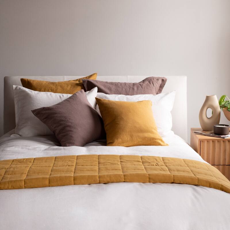 French Linen Pillow with Removable Sham by BOKSER HOME