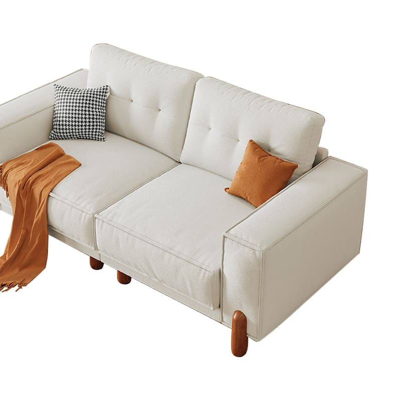 Modern Upholstered Sofa Tufted Couch with Square Arm