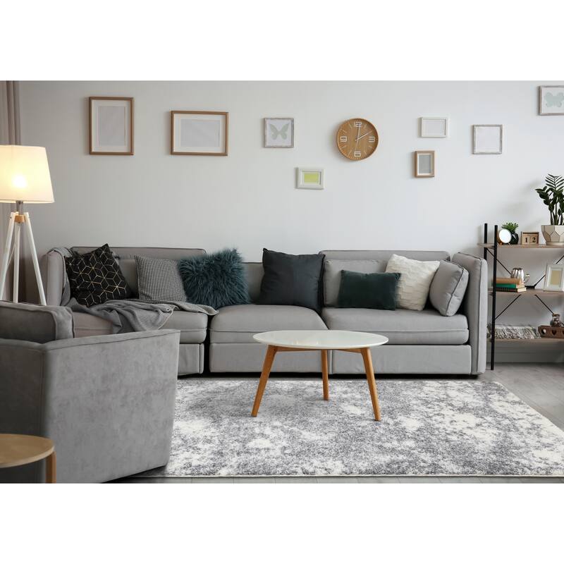 Fairmont Collection - White/Grey Wispy Cloud Rug