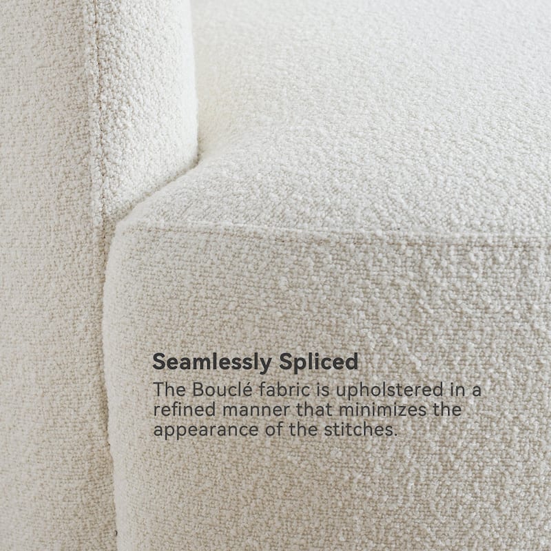 KINWELL 34" Sherpa Swivel Accent Chair Boucle Upholstered Armchair