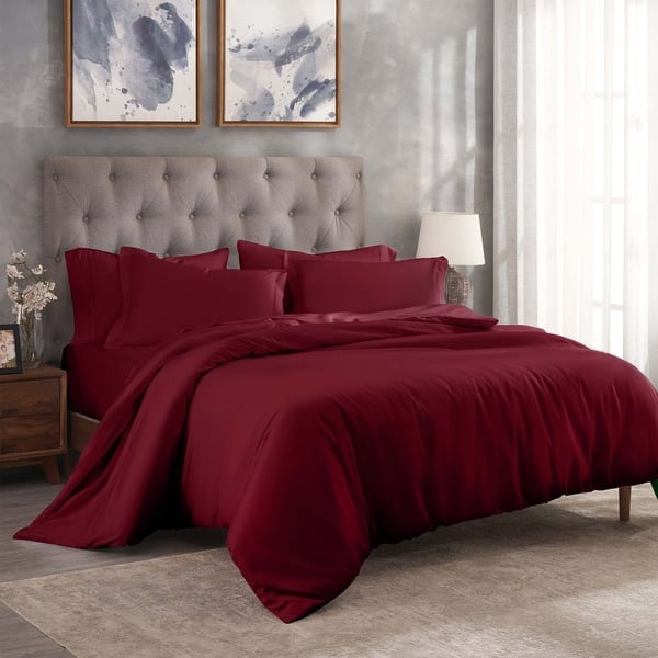 slide 2 of 58, Superior Modal 300-Thread Count Solid Duvet Cover Set