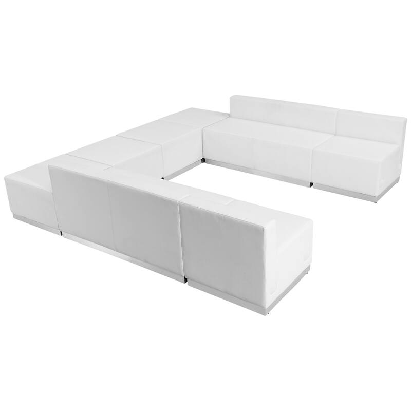 8 PC LeatherSoft Modular Reception Configuration w/Taut Back &Seat