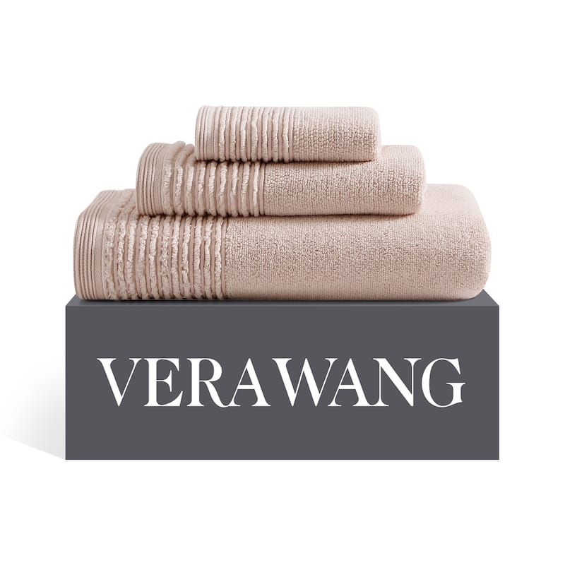 Vera Wang Sculpted Pleat Solid Cotton Multi Size Towel Set