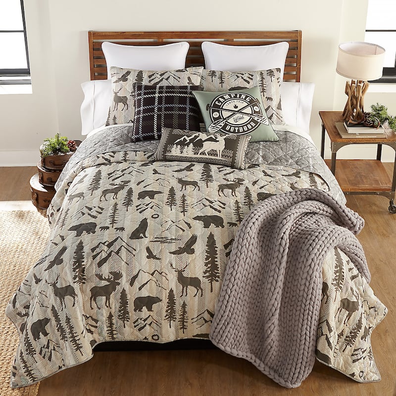 Forest Weave Deer Decorative Pillow