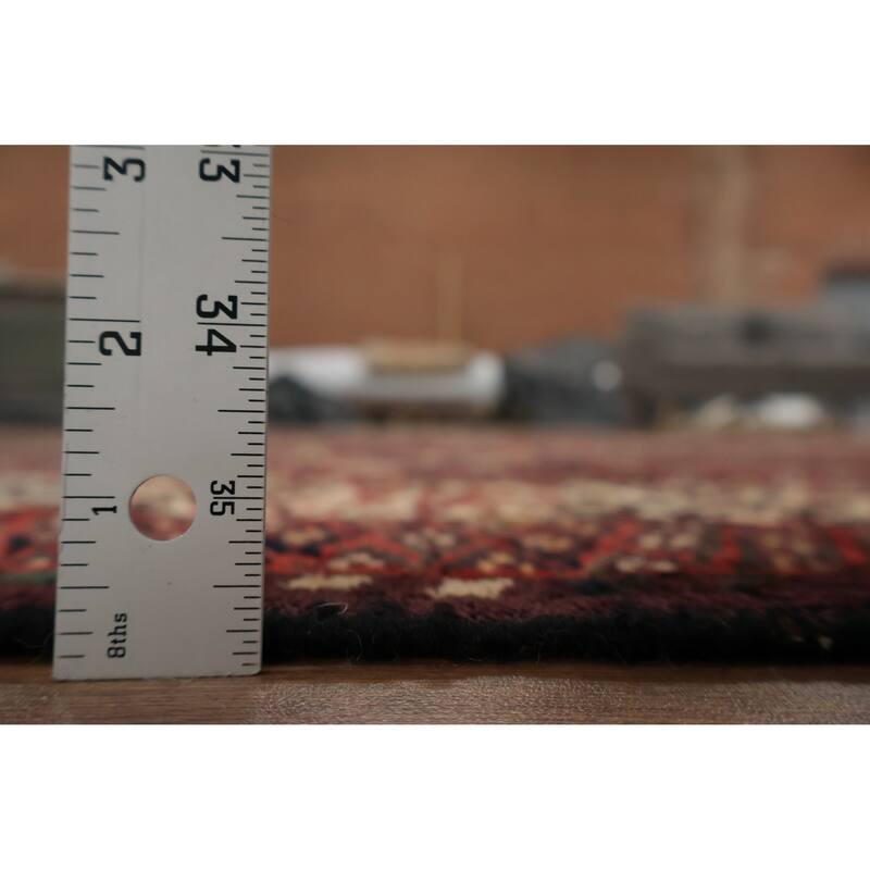 Hand Knotted Oriental 100% Wool Carpet Traditional Geometric Red Bokhara Area Rug - 9' 5'' X 5' 10''