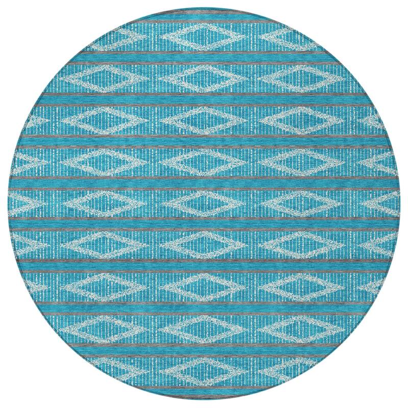 HomeRoots Geometric Transitional Rectangle Outdoor Rug