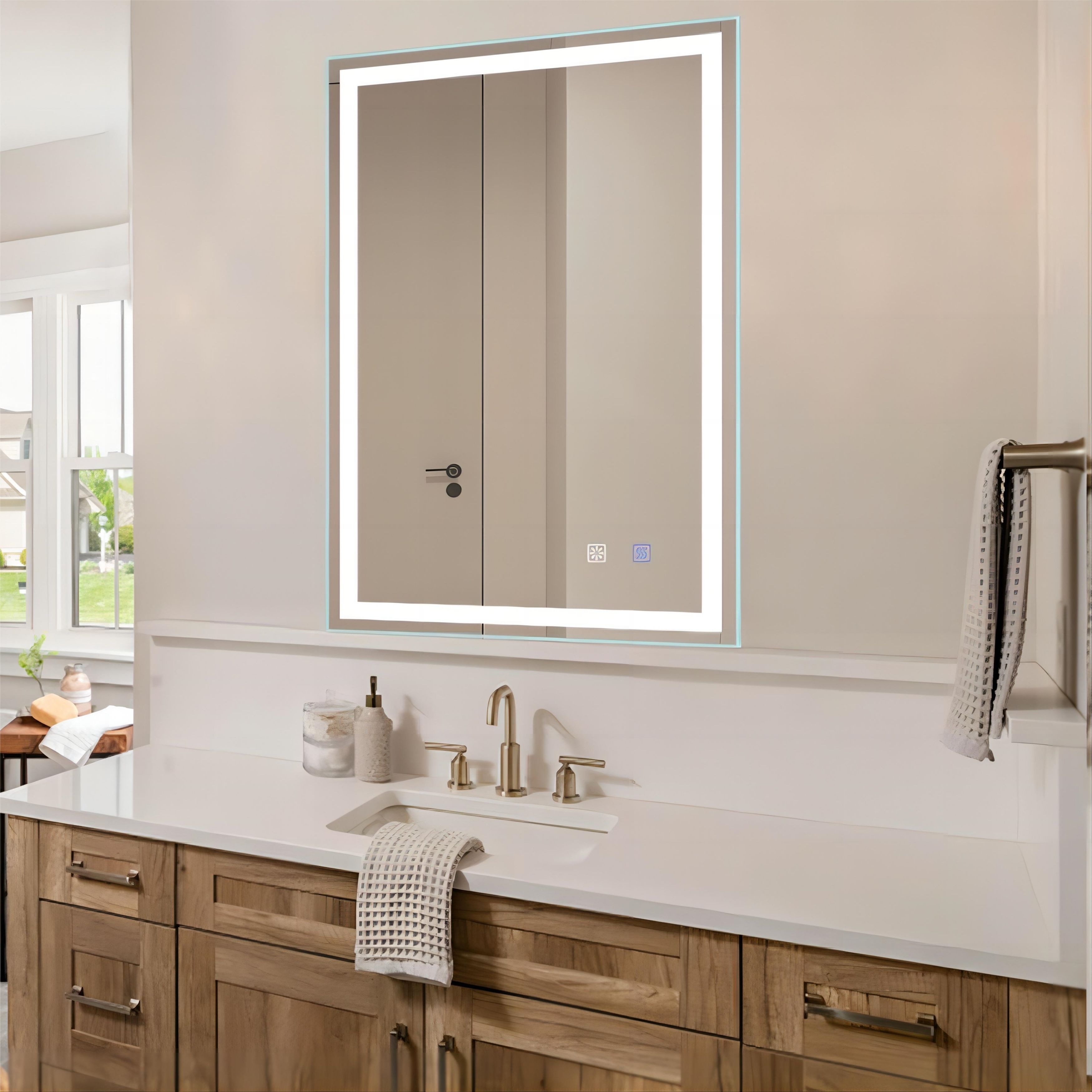 36x24/28x20 LED Bathroom Mirror with Lights, Wall Mounted Vanity Mirror  with Front and Backlit Bed Bath  Beyond 38971931