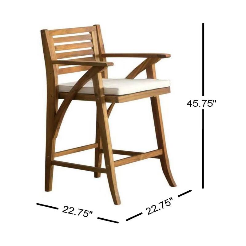 Oaks Aura 30-inch Modern Wood and Metal Patio Stool, Industrial Farmhouse Style Barstools, Set of 2