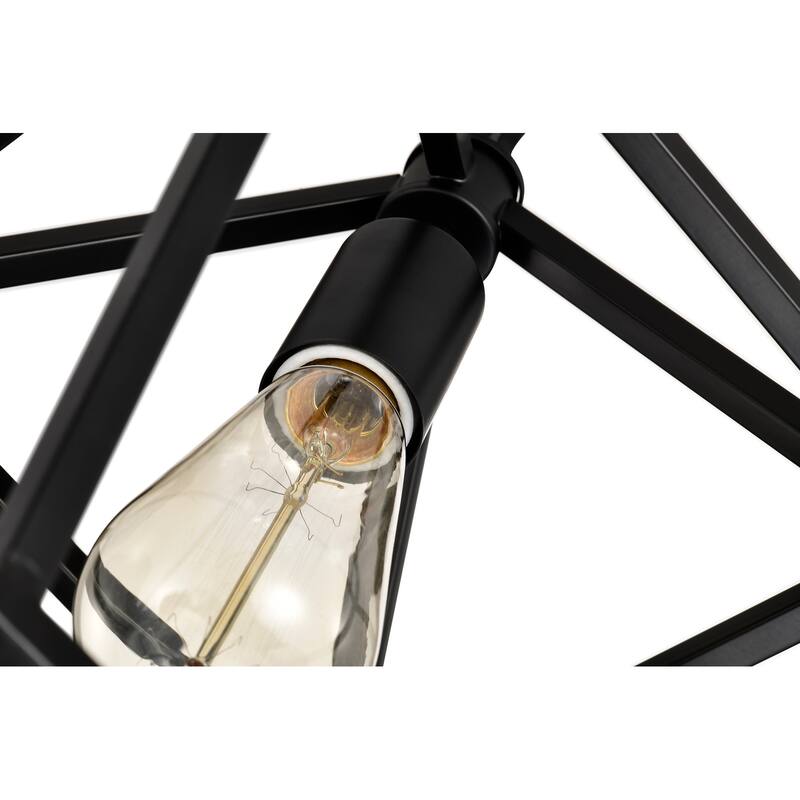 8.5 in. 1-Light Matte Black Farmhouse Mini Pendant Light Fixture