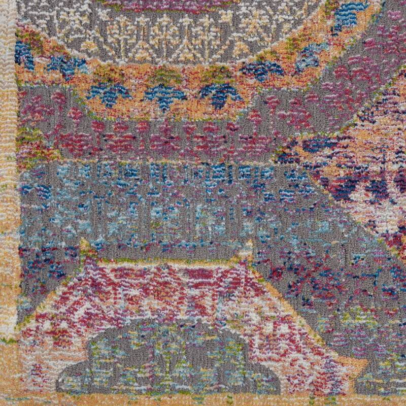 Foyew Power Loomed Distressed Geometric Modern Non Skid Area Rug By HomeRoots - 118' X '94' X '0.5