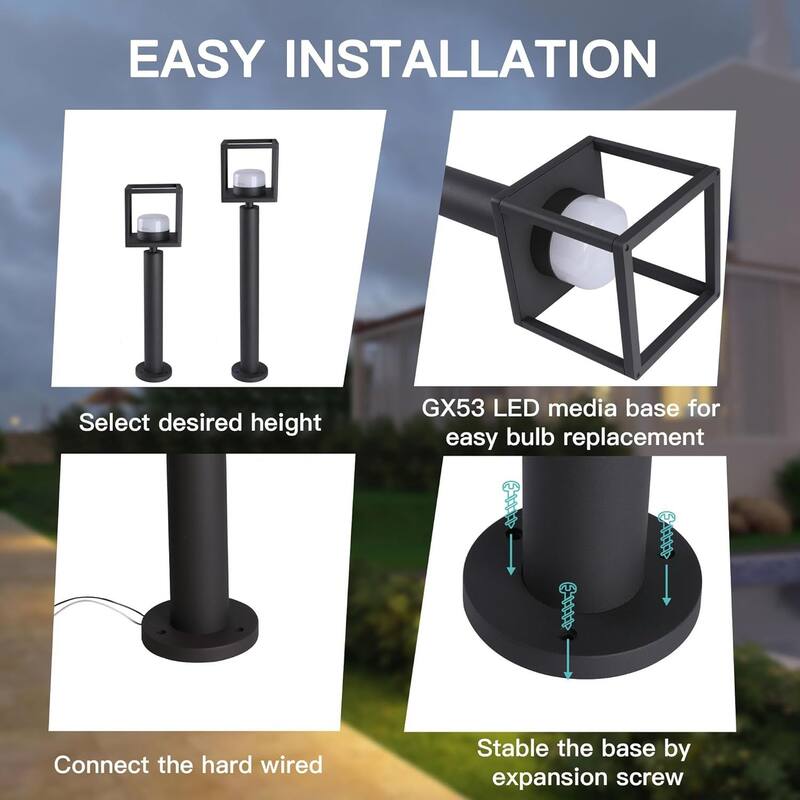 Outdoor Pathway Light LED Bollard Waterproof Garden Landscape Lighting Floor Lamp for Walkway