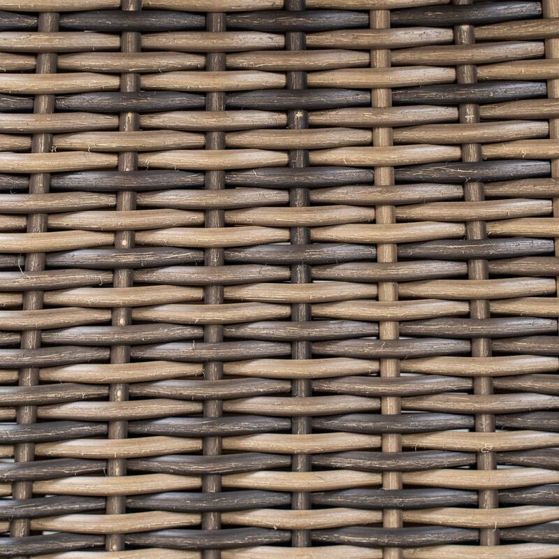 Outdoor 1pcs Acacia Wood Bench, Teak Finish+ Grey Wicker