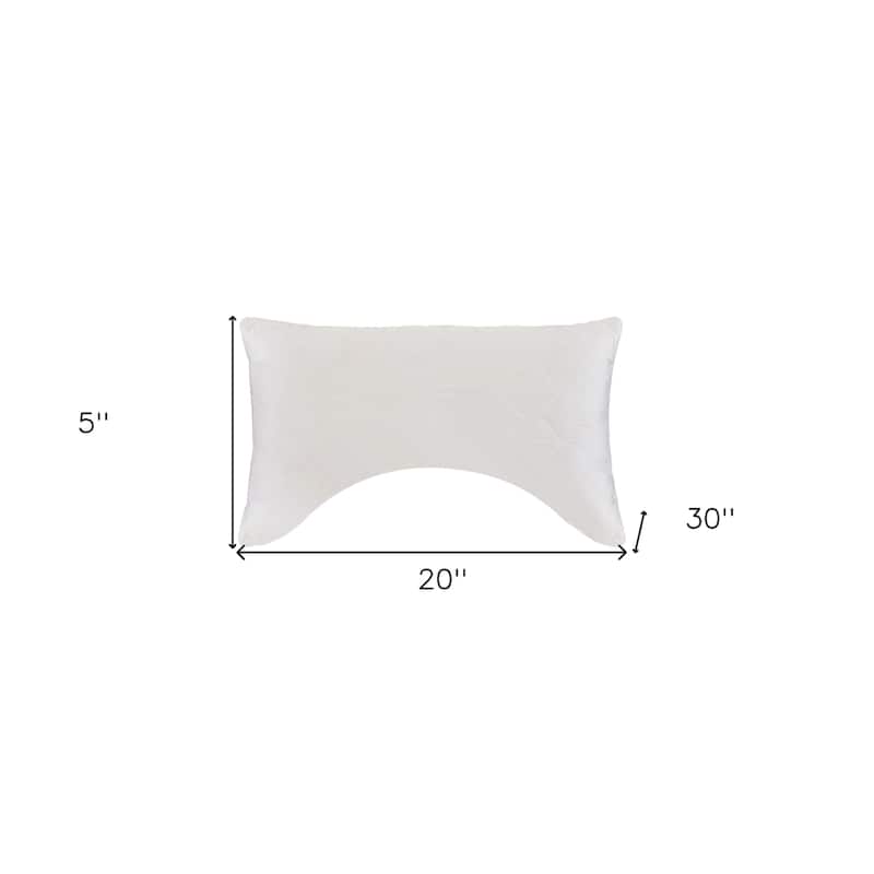 HomeRoots Cotton Wool Hypoallergenic Ergonomic Queen Size Bed Pillow - Ivory