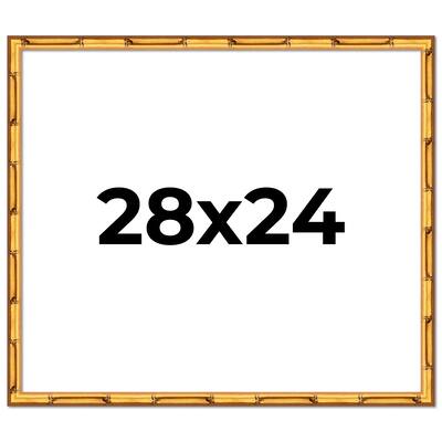 28x24 Frame Gold Bamboo Picture Frame Modern Photo Frame Includes UV Acrylic Shatter Guard Front Acid Free Foam Backing Board