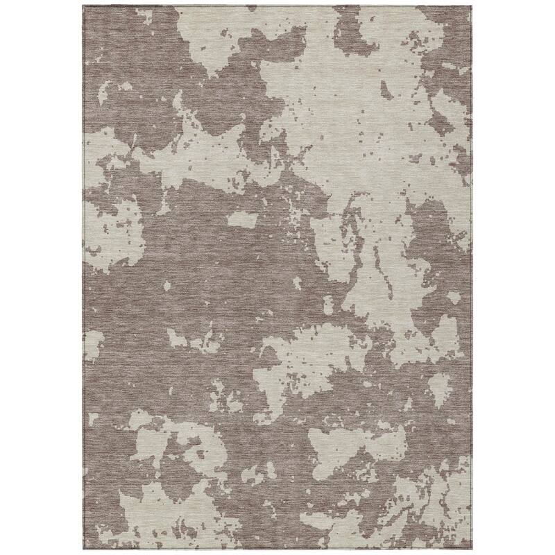 Machine Washable Indoor/ Outdoor Chantille Abstract Rug