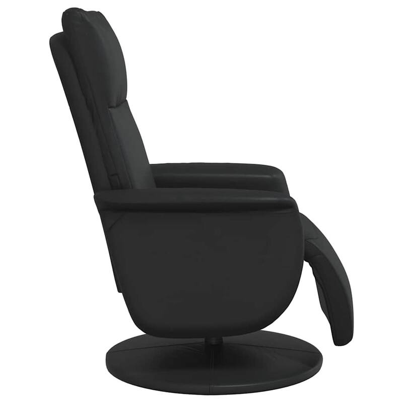 vidaXL Recliner Chair with Footrest Black Faux Leather