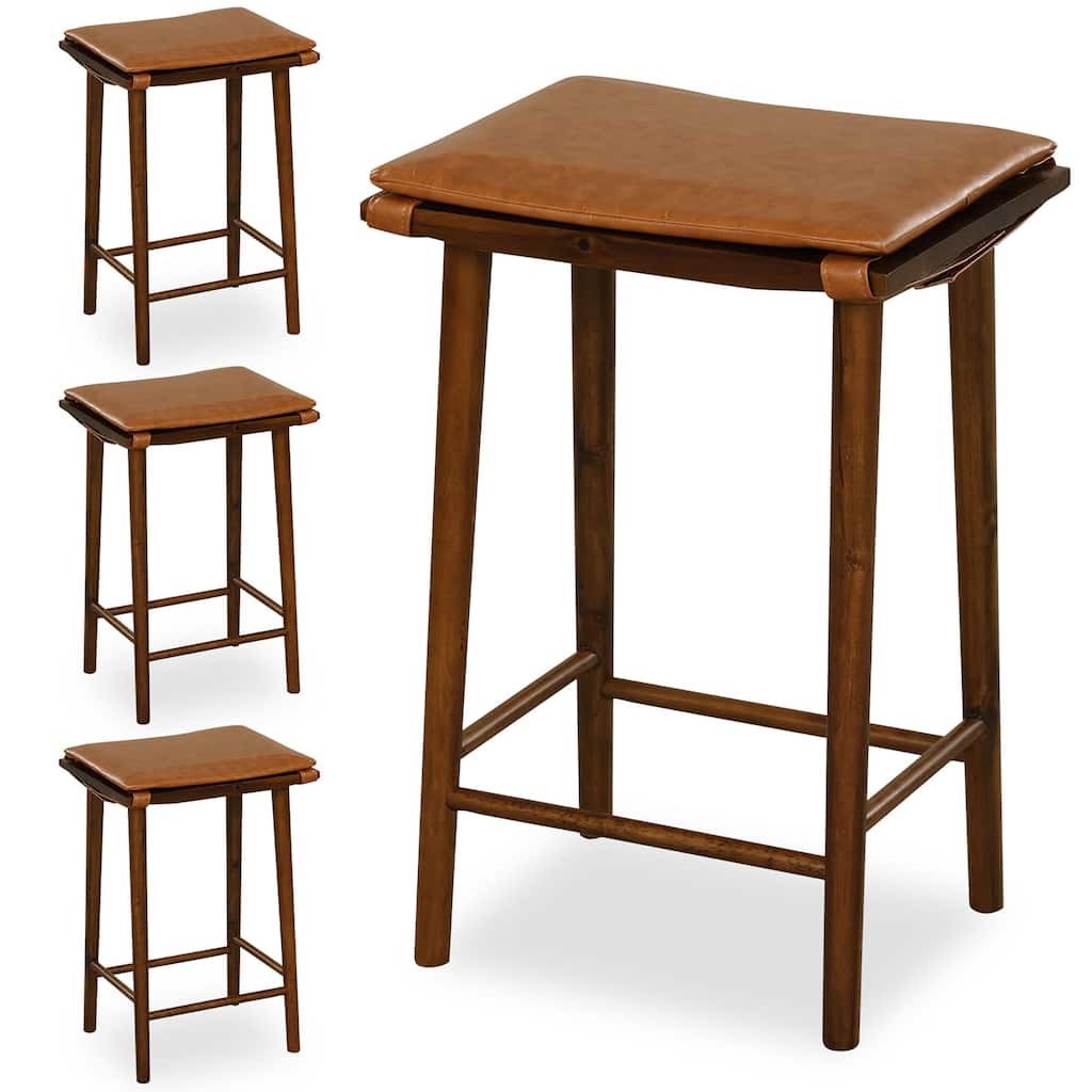 Gymax 25.5'' Barstool Set of 4 Counter Height Dining Stools w/
