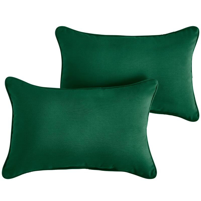 Sunbrella Canvas Teal Corded Indoor/ Outdoor Pillows (Set of 2) - 12 in x 24 in